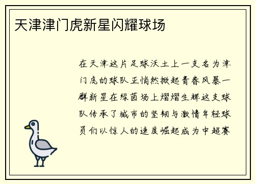 天津津门虎新星闪耀球场